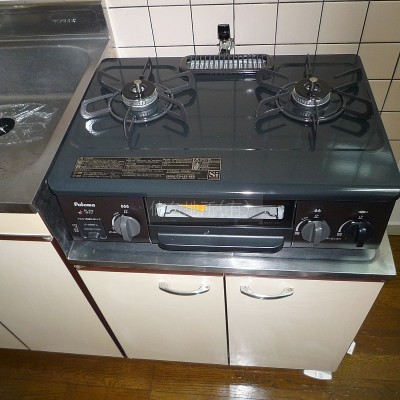 新品グリル付2口ガスコンロ
