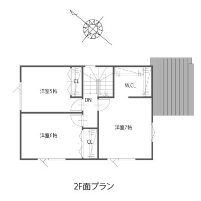 収納スペースをたっぷり取った間取りです。