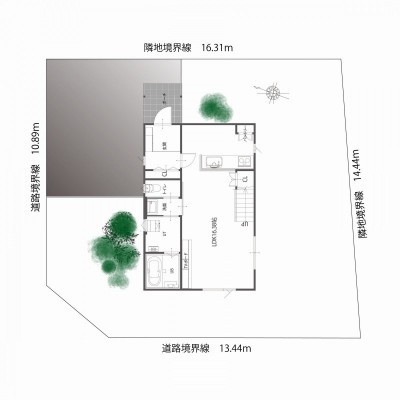 配置計画もゆったり、角地で陽当たり良好です。