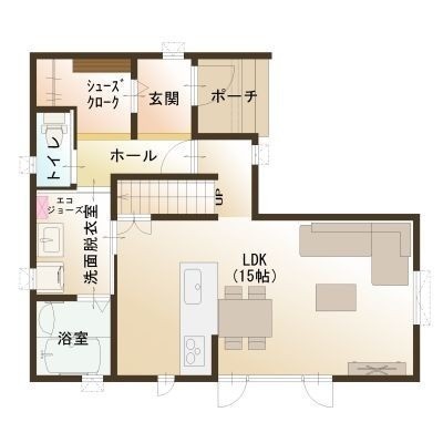 大型シューズクロークとママに人気の回遊動線