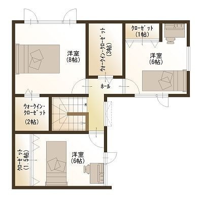 2階には大きな収納がふたつ