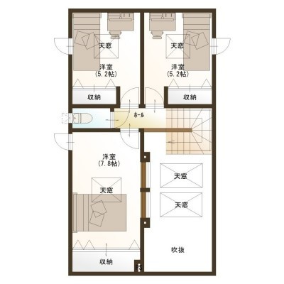 天窓から陽射しがそそぎます