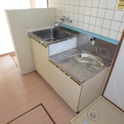コンロ持込式で2口コンロも設置可能!