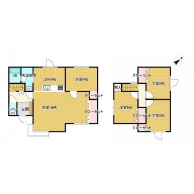 【間取り図】全部屋収納付きの4LDKなので、ご家族1人ずつお