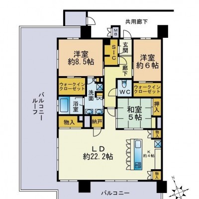 ペット可。最上階、南西角部屋の三面採光です。