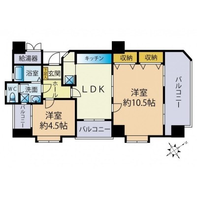 2LDKから3LDKへ間取変更可能。角部屋、三面バルコニー