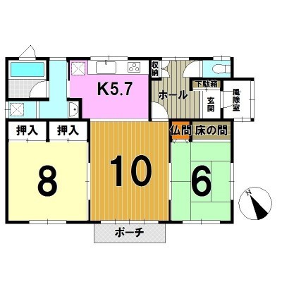 人気の平屋建て、2LDK、70.47㎡。