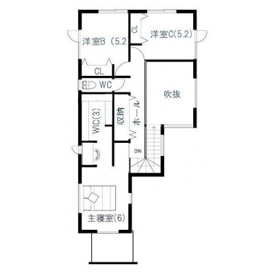 B棟:2階平面図