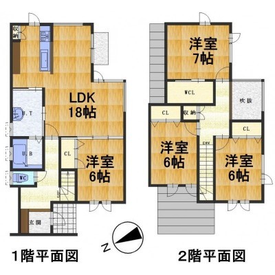 全居室6帖以上の間取りになっております。