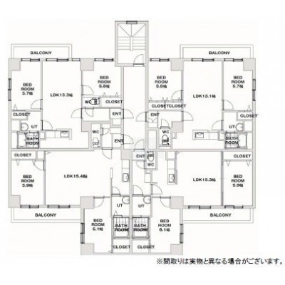2~4階平面図