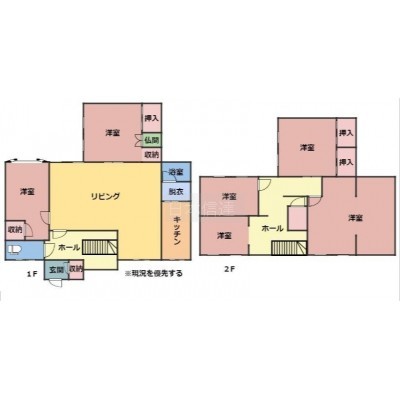 緑の間取り図は車庫です。