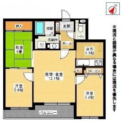 間取り図面 ※現況と図面が異なる場合には現況を優先します。