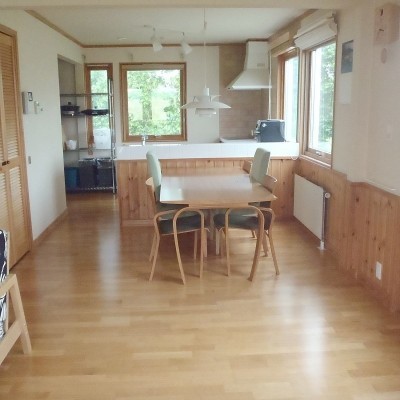 キッチンからはニセコの山々がは一望