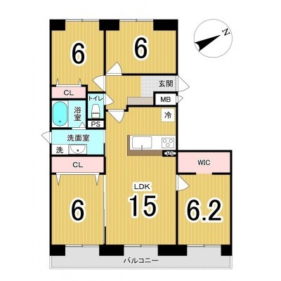 4LDK+S、価格2490万円、専有面積85.00㎡、バルコニー面積10.20㎡