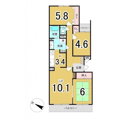 3LDK、1498万円、専有面積76.22㎡、バルコニー面積8.85㎡。