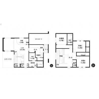 1.2階間取り図面