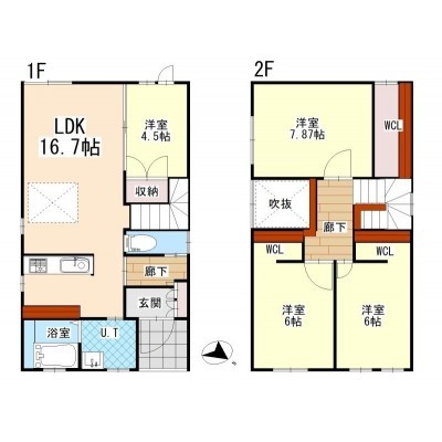 A棟B棟ともに同じ間取りとなっております