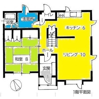 ☆1階間取、居間南東南西向き日当たり良好です。