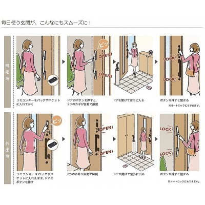 小さなお子様がいても玄関ドアの開閉がスムーズなリモコンキ-キ