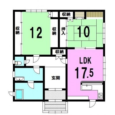 2LDKの平屋です