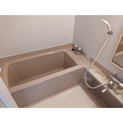 浴室。ビス施工跡あり。