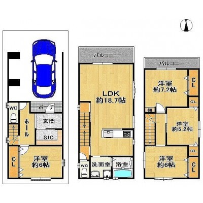 B号地間取りプラン図