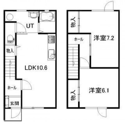 メゾネットタイプ2LDK