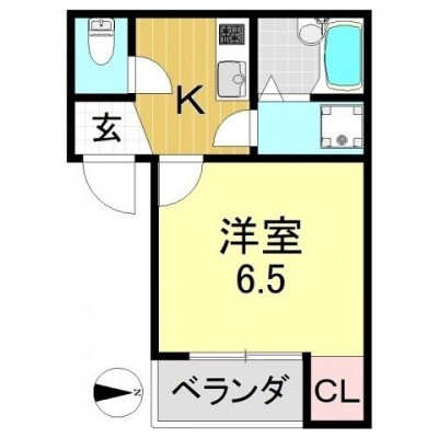 1部屋の間取図