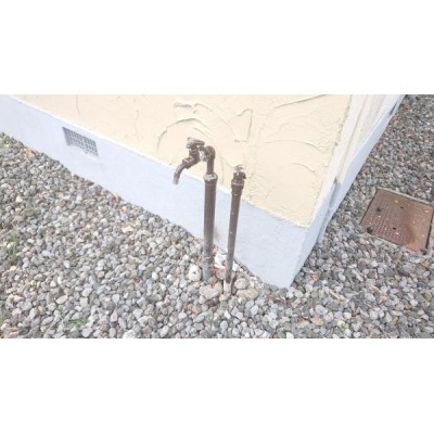 【リフォーム後写真】散水栓は通水チェックを行いました。散水栓