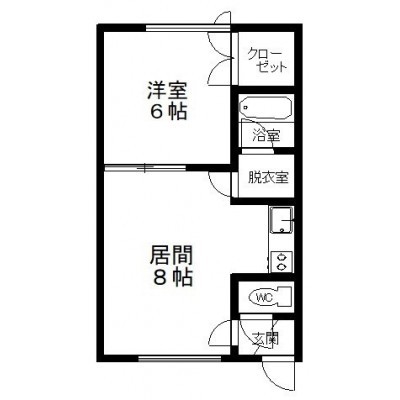 シンプルな1DK☆