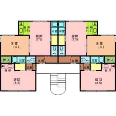 間取り左下の1Rのお部屋です♪