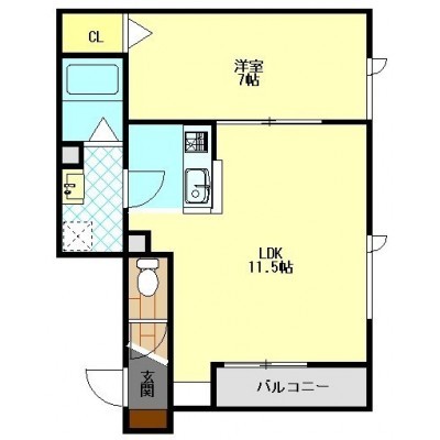 302号室 最上階1LDKのお部屋です♪
