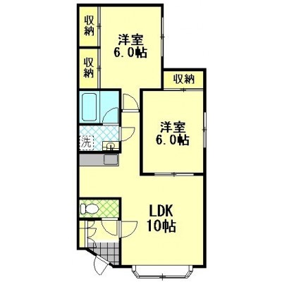 102号室 2LDK 57.95㎡
