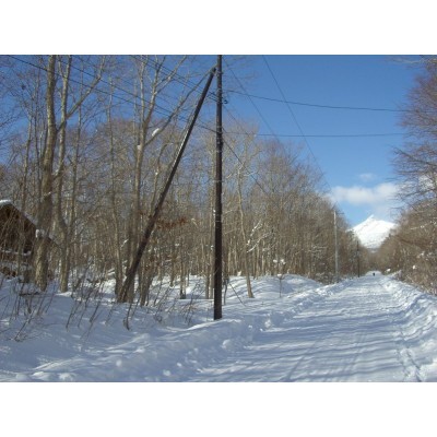 前面道路から見える冬の駒ヶ岳