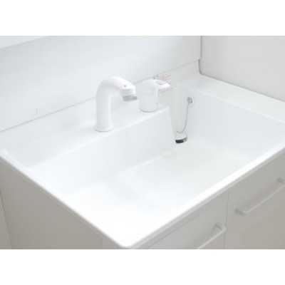 【同仕様写真】新品交換したTOTO社製の洗面化粧台の水栓は、
