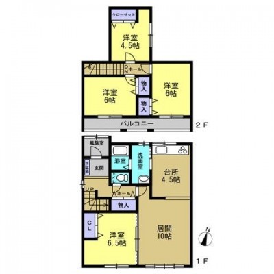【間取図】リフォーム後の間取図です。4LDK住宅です。駐車場