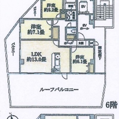 最上階の間取り図です