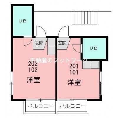野方 一棟売アパート 間取り図